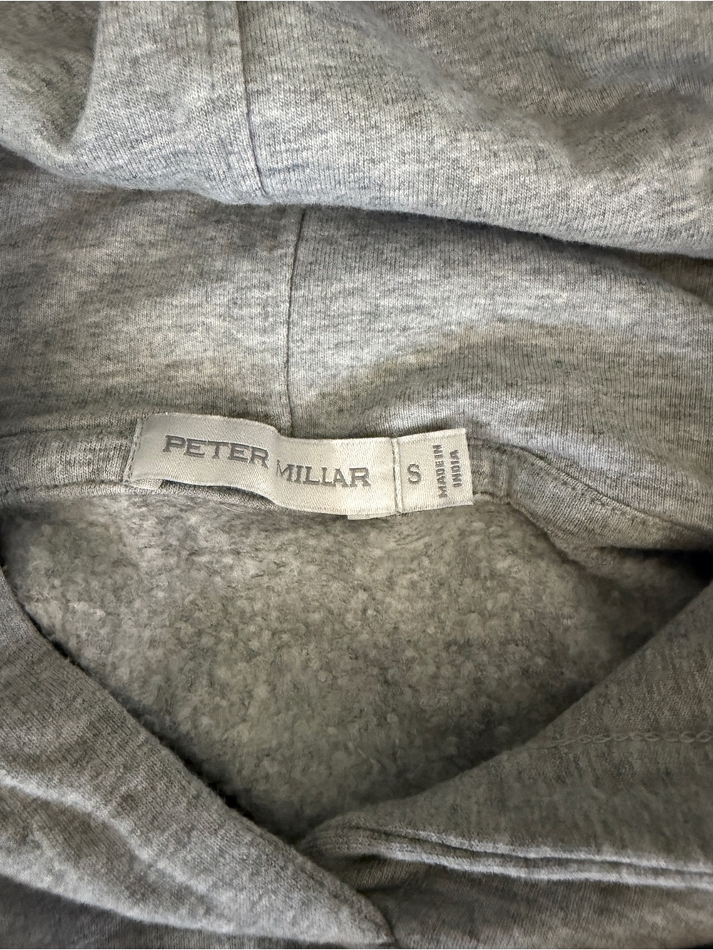 Peter Millar Heather Gray Pullover Hoodie with Small Embroidered Logo - Picture 3 of 3